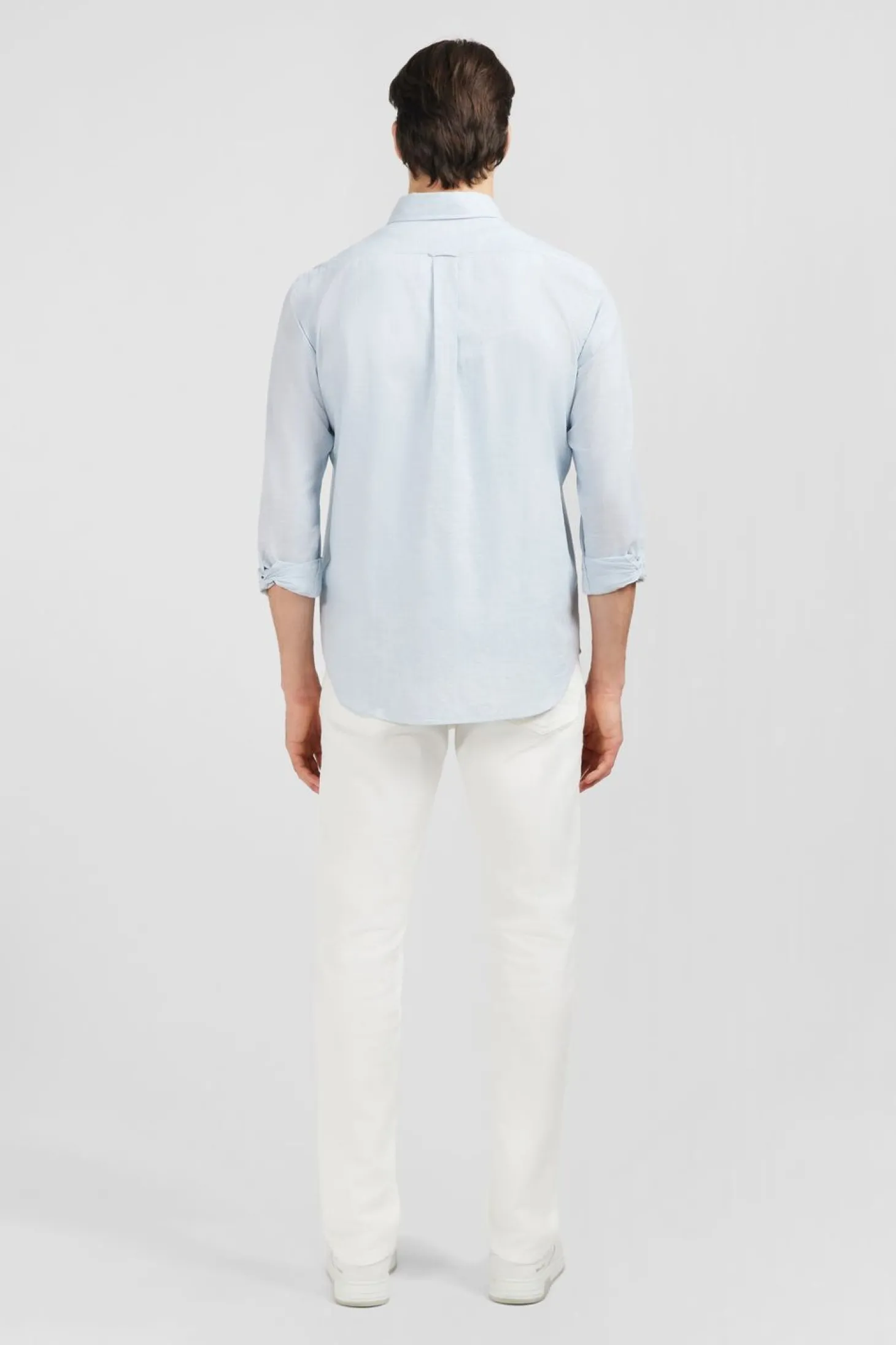 Chemise Bleu Clair En Coton Dobby