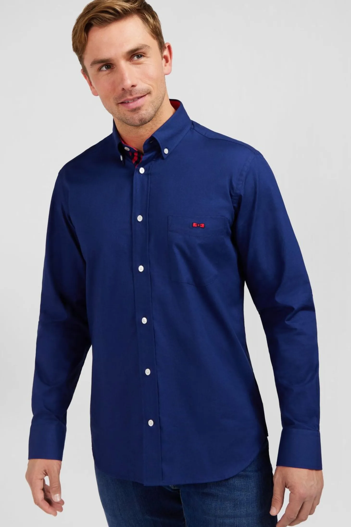 Chemise Bleue A Broderie Eden Park