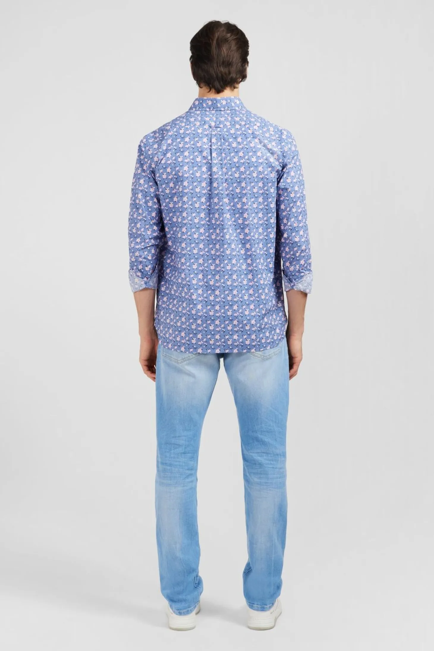 Chemise Bleue Imprimee Exclusif Fleurs
