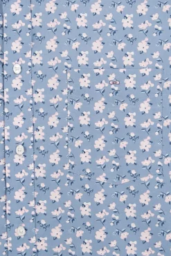 Chemise Bleue Imprimee Exclusif Fleurs