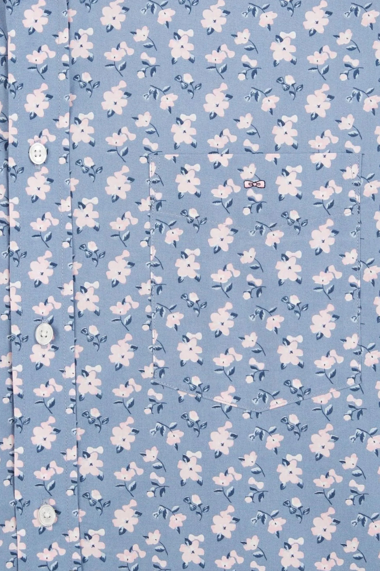Chemise Bleue Imprimee Exclusif Fleurs