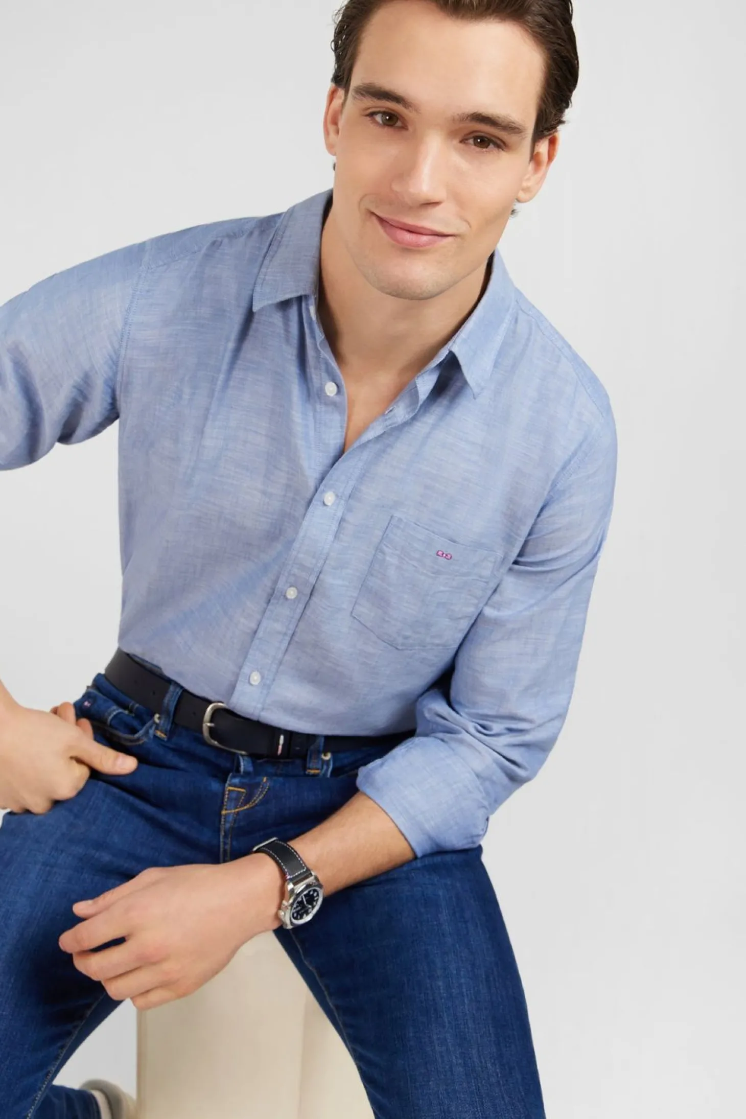 Chemise Bleue Unie