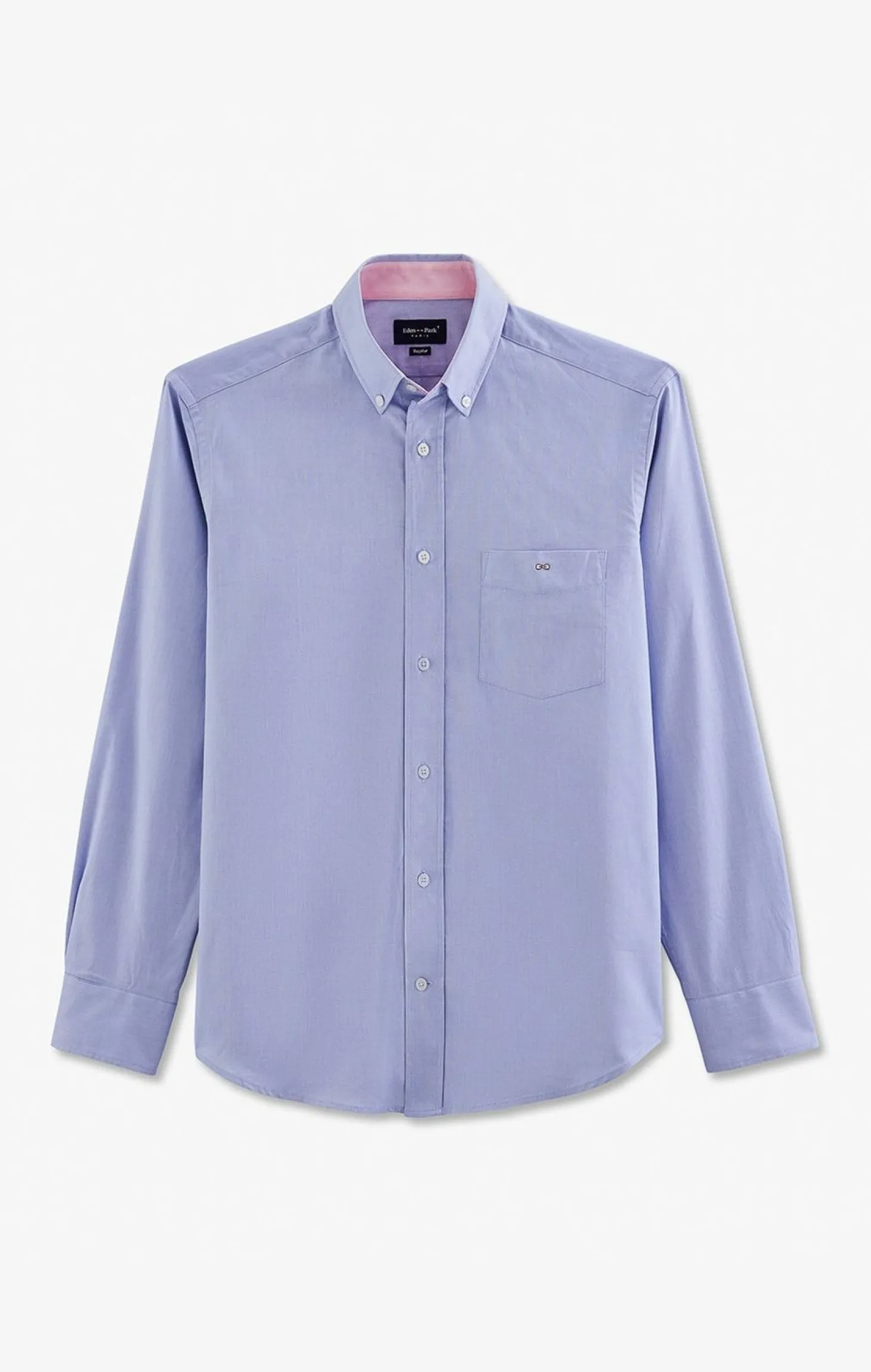 Chemise Bleue Unie En Coton