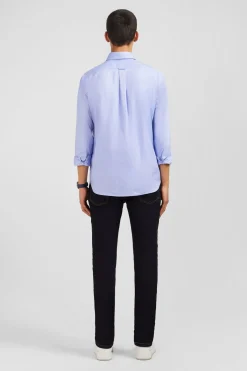Chemise Bleue Unie En Coton