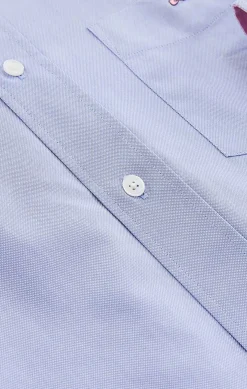 Chemise Bleue Unie En Coton