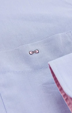 Chemise Bleue Unie En Coton