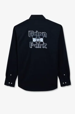 Chemise Bleu Fonce A Broderie Eden Park