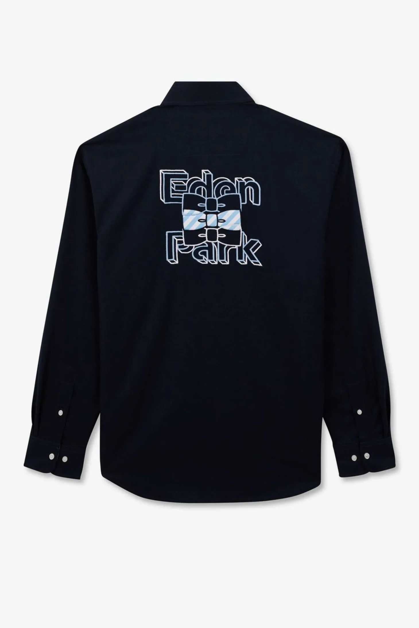 Chemise Bleu Fonce A Broderie Eden Park