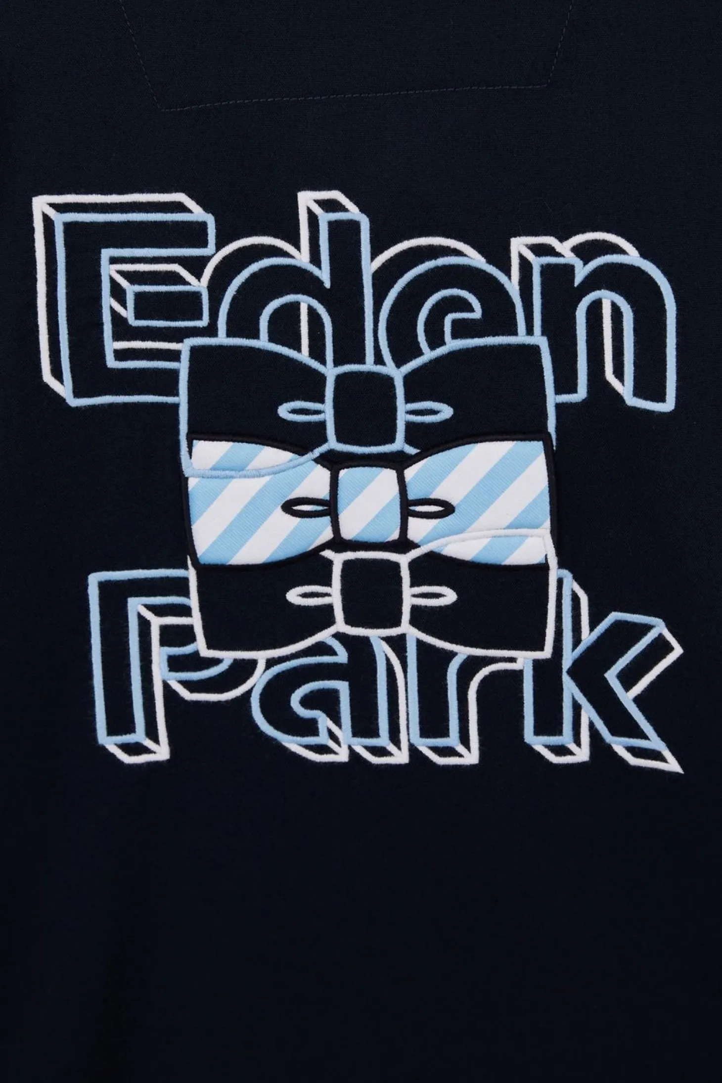 Chemise Bleu Fonce A Broderie Eden Park