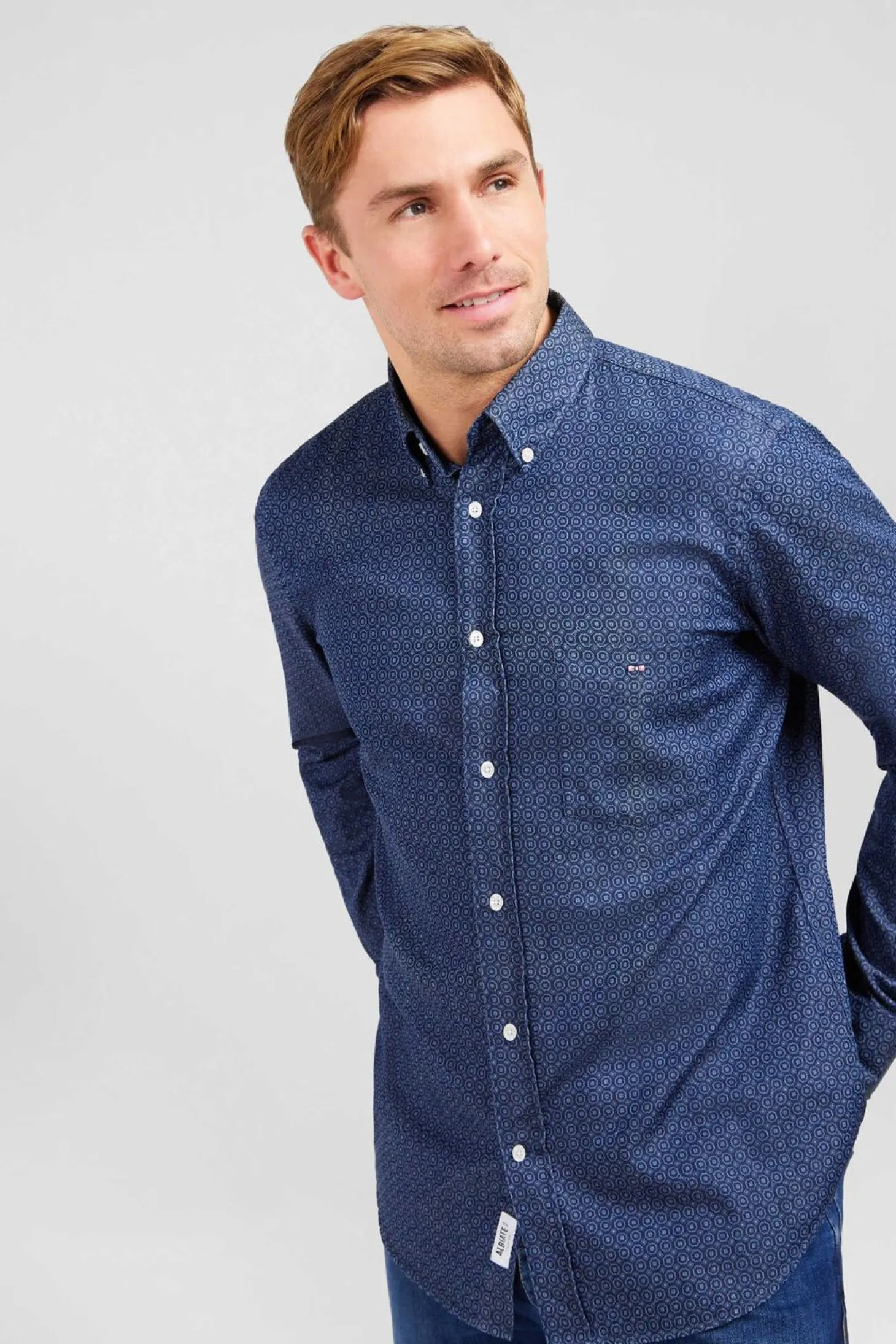 Chemise Bleu Marine Imprime Exclusif