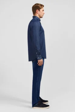 Chemise Bleu Marine Imprime Exclusif