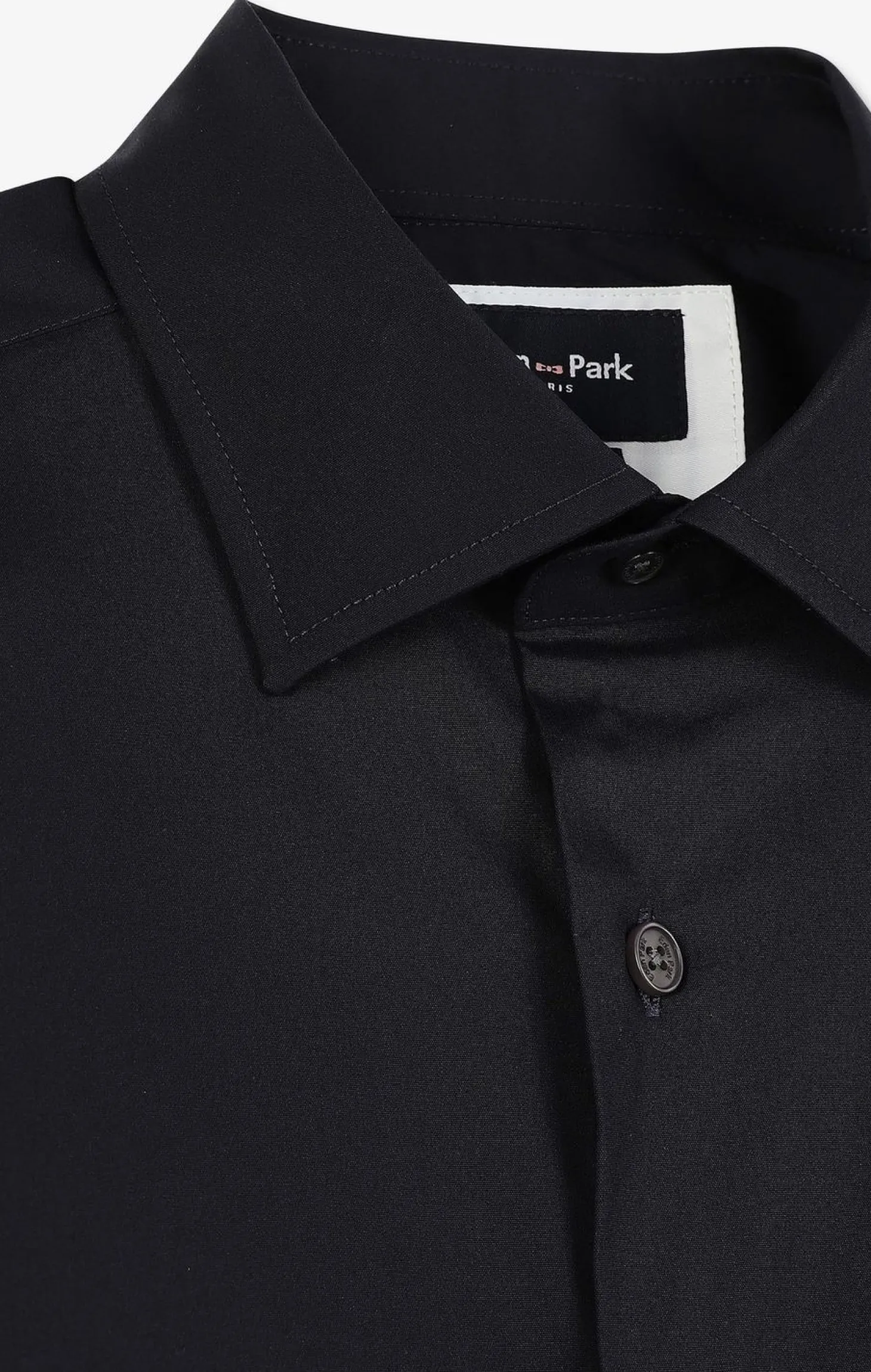 Chemise Bleu Marine Regular En Popeline Stretch