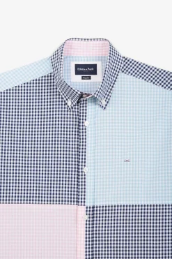 Chemise Colorblock A Carreaux