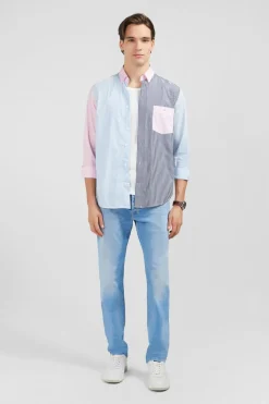 Chemise Colorblock A Rayures