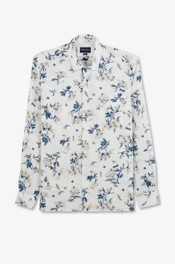 Chemise En Coton Blanc Imprimee Fleurs