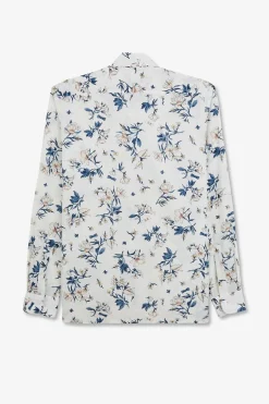 Chemise En Coton Blanc Imprimee Fleurs