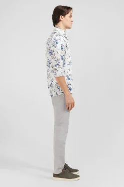 Chemise En Coton Blanc Imprimee Fleurs