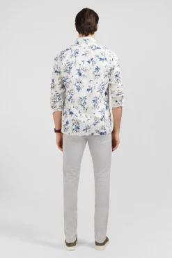 Chemise En Coton Blanc Imprimee Fleurs