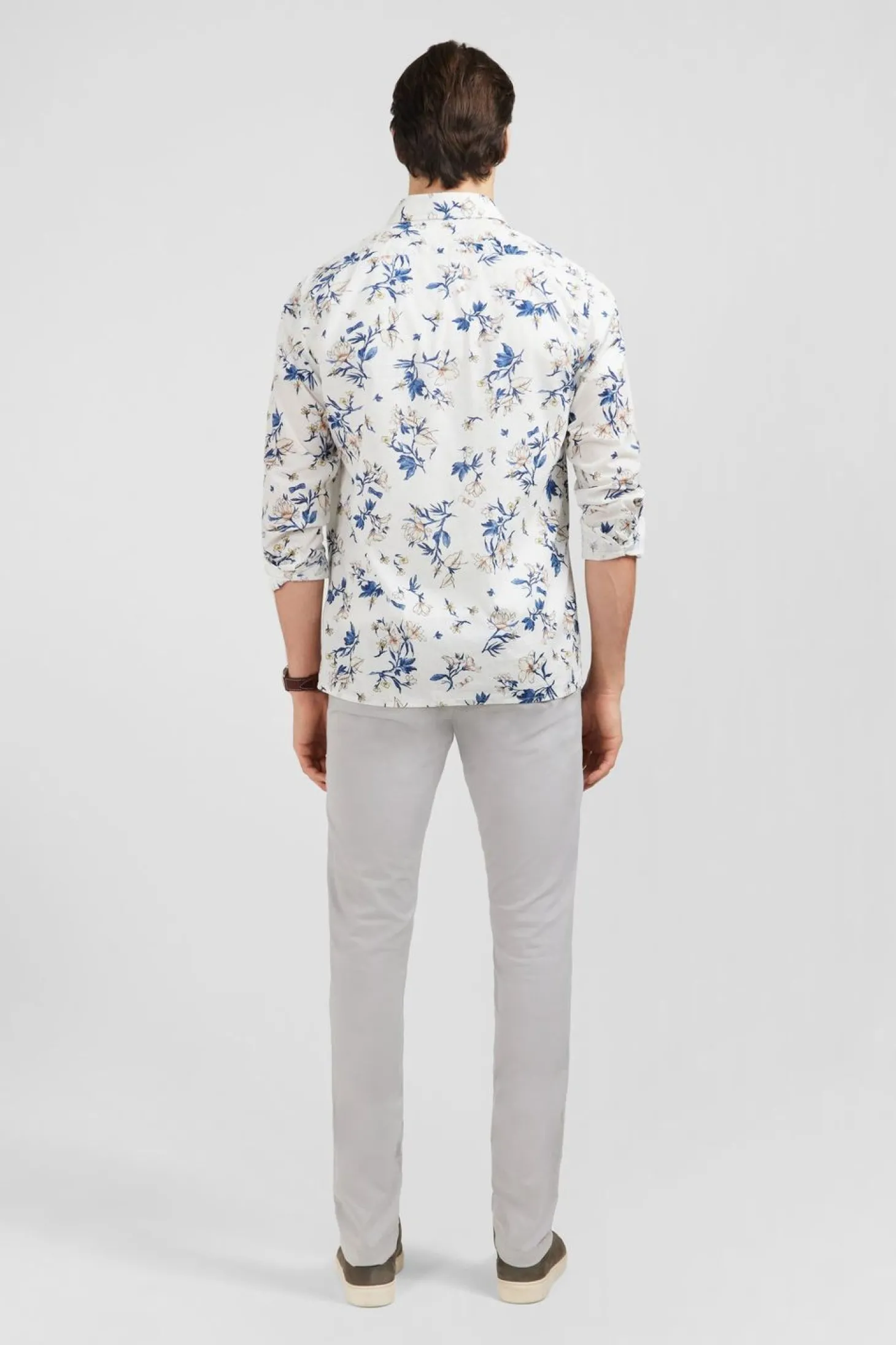 Chemise En Coton Blanc Imprimee Fleurs