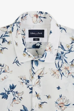 Chemise En Coton Blanc Imprimee Fleurs