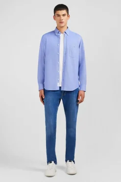 Chemise En Coton Pinpoint Bleu