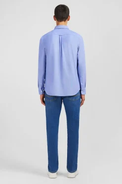 Chemise En Coton Pinpoint Bleu