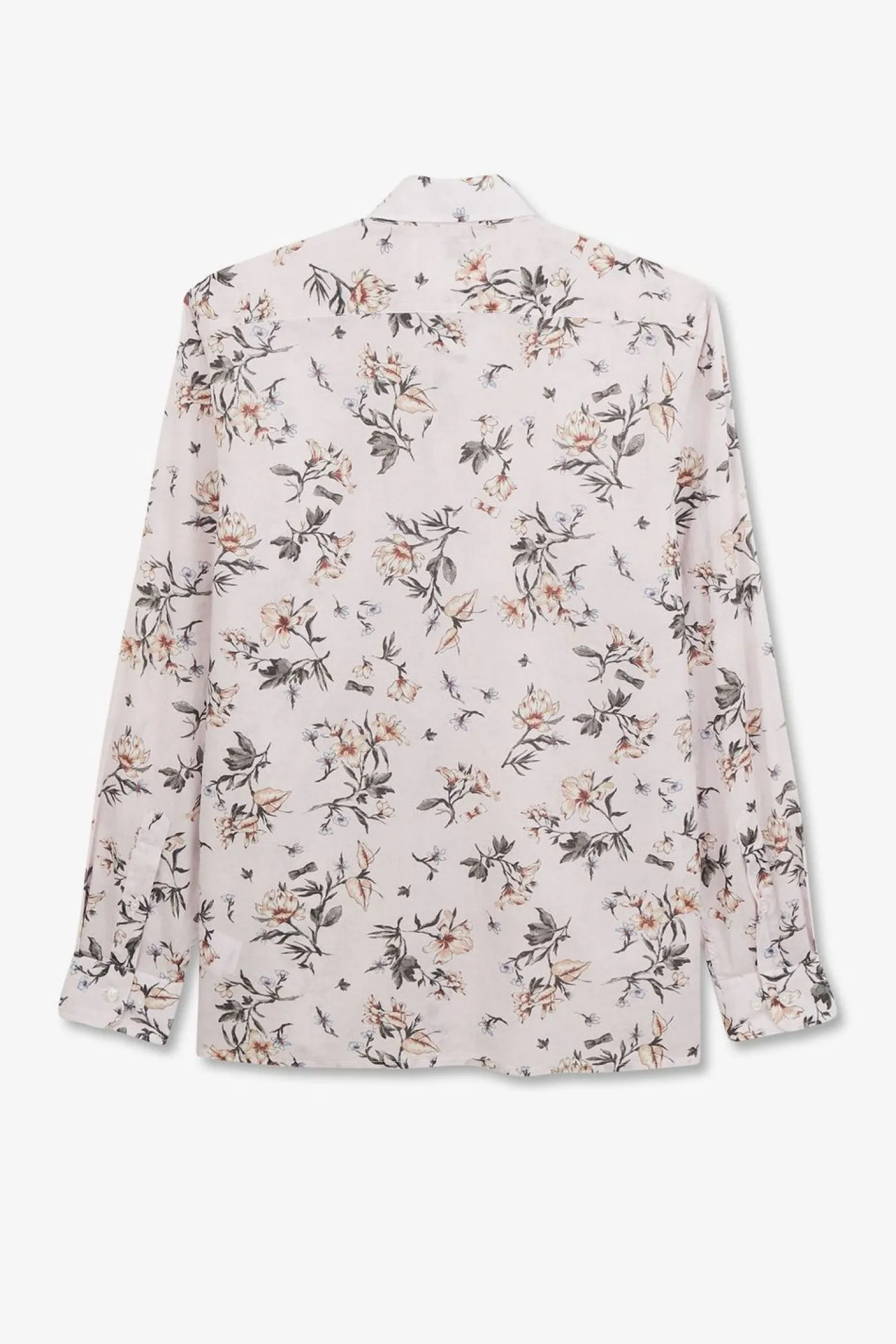 Chemise En Coton Rose Clair Imprimee Fleurs