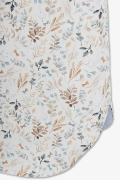 Chemise En Popeline Ecru Imprimee Feuillage