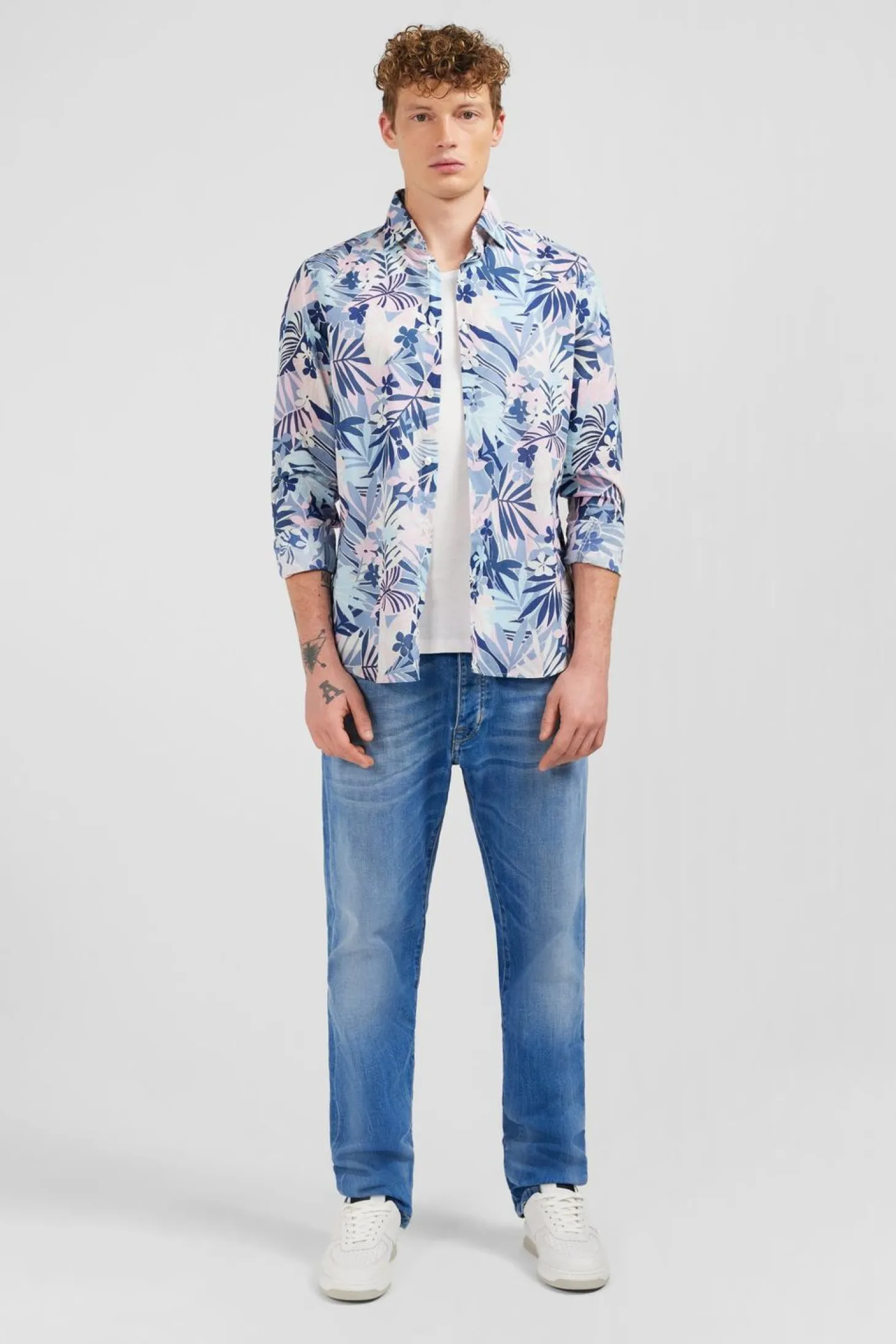 Chemise En Voile De Coton A Motif Tropical