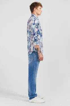 Chemise En Voile De Coton A Motif Tropical