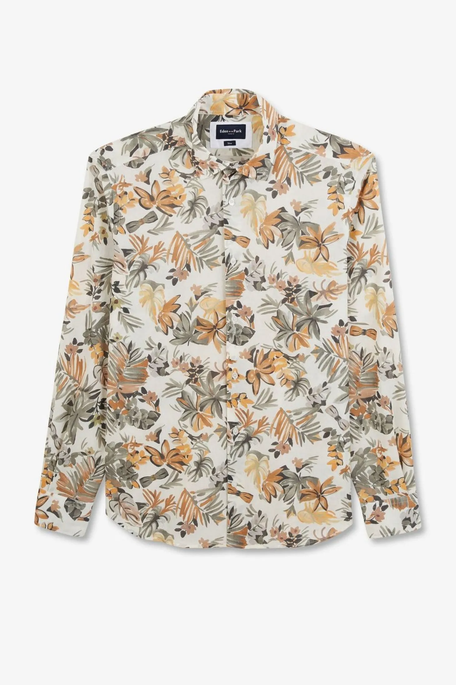 Chemise En Voile De Coton Imprime Feuilles
