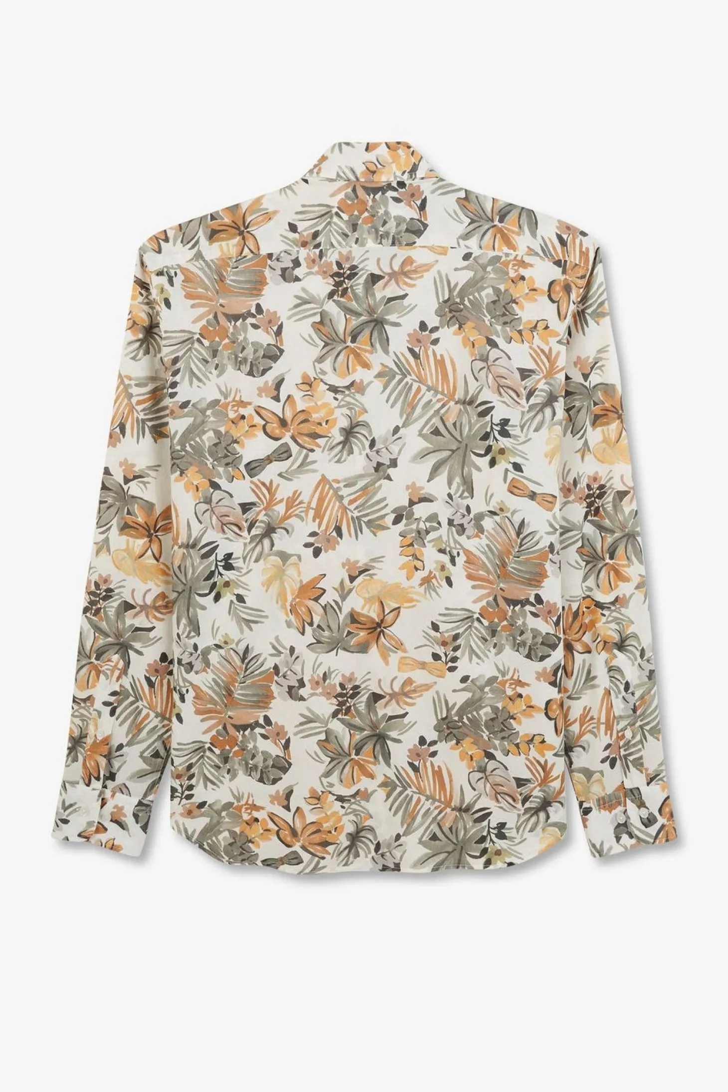 Chemise En Voile De Coton Imprime Feuilles