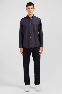 Chemise Gris Fonce Unie En Coton