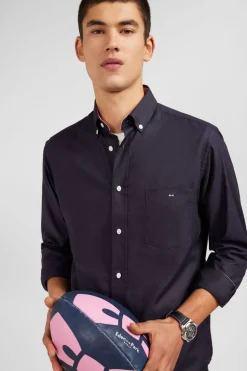 Chemise Gris Fonce Unie En Coton