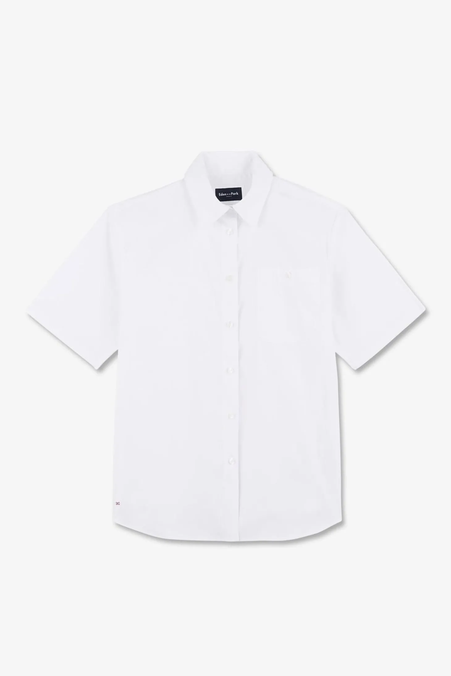 Chemise Manches Courtes Blanche Coupe Oversized