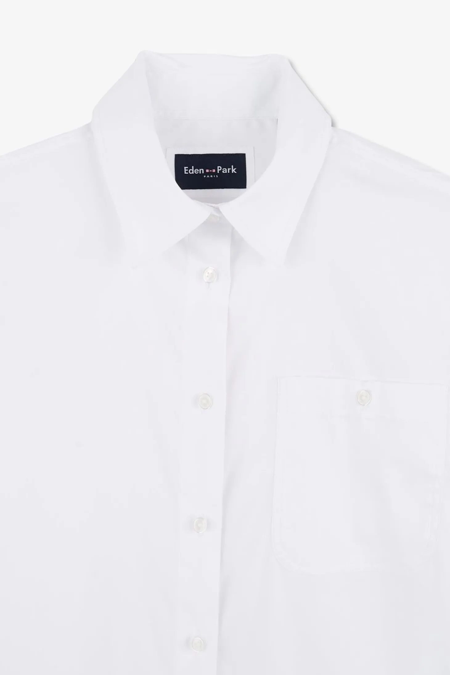 Chemise Manches Courtes Blanche Coupe Oversized