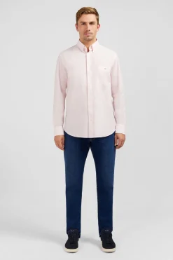Chemise Rose En Coton Dobby