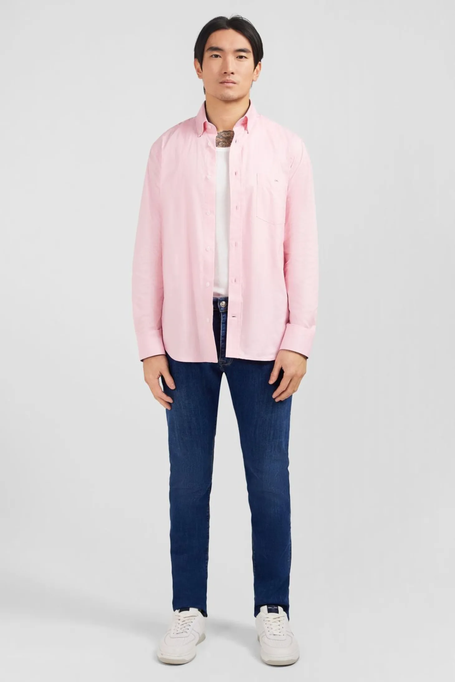 Chemise Rose Unie En Coton