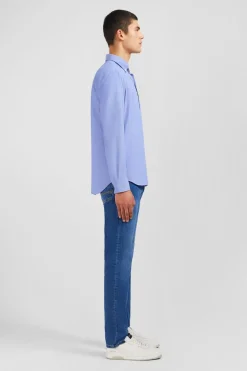 Chemise Slim En Coton Pinpoint Bleu