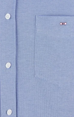 Chemise Slim En Coton Pinpoint Bleu