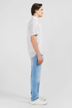 Chemisette Blanche Imprimee Exclusif Fleurs