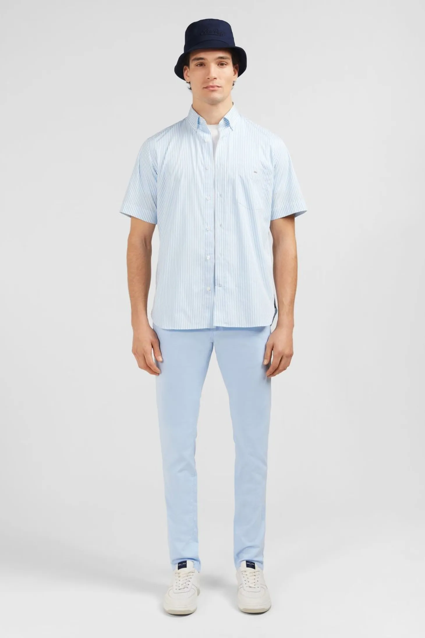 Chemisette Bleu Clair A Rayures