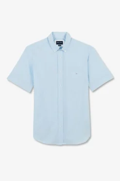 Chemisette Bleu Clair En Coton Dobby