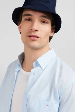 Chemisette Bleu Clair En Coton Dobby