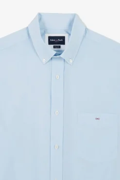 Chemisette Bleu Clair En Coton Dobby