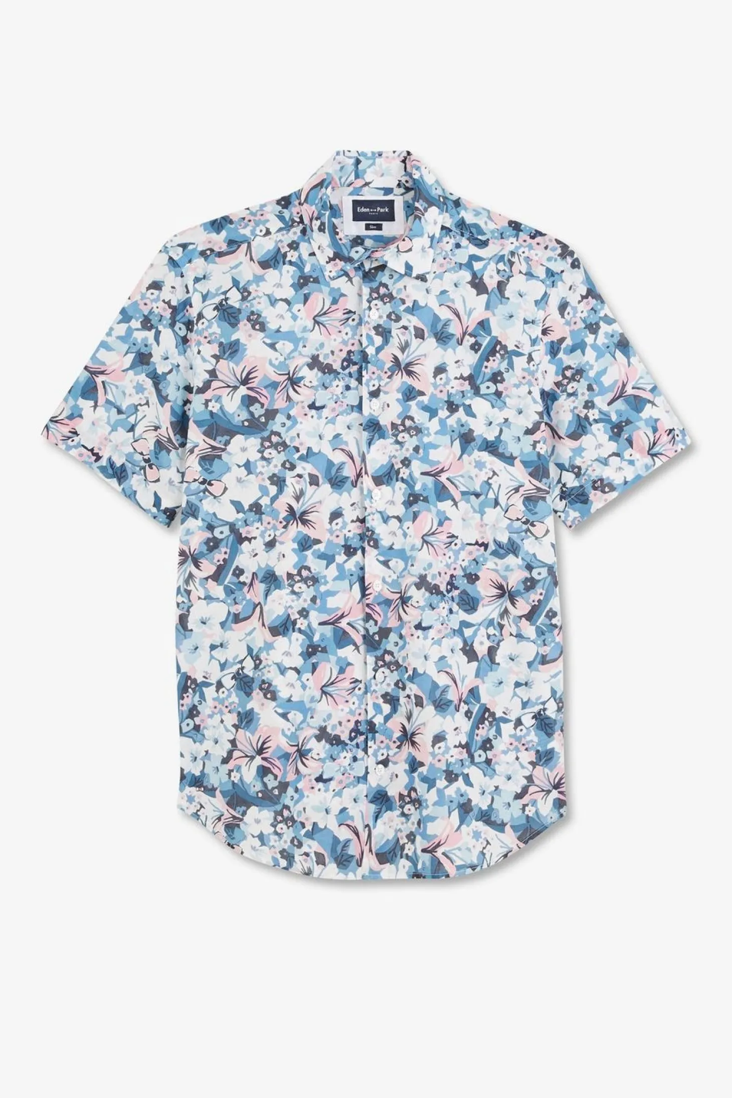 Chemisette Bleue Imprime Exclusif Fleurs
