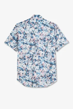 Chemisette Bleue Imprime Exclusif Fleurs