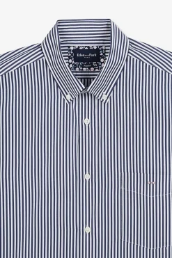 Chemisette Bleu Fonce A Rayures