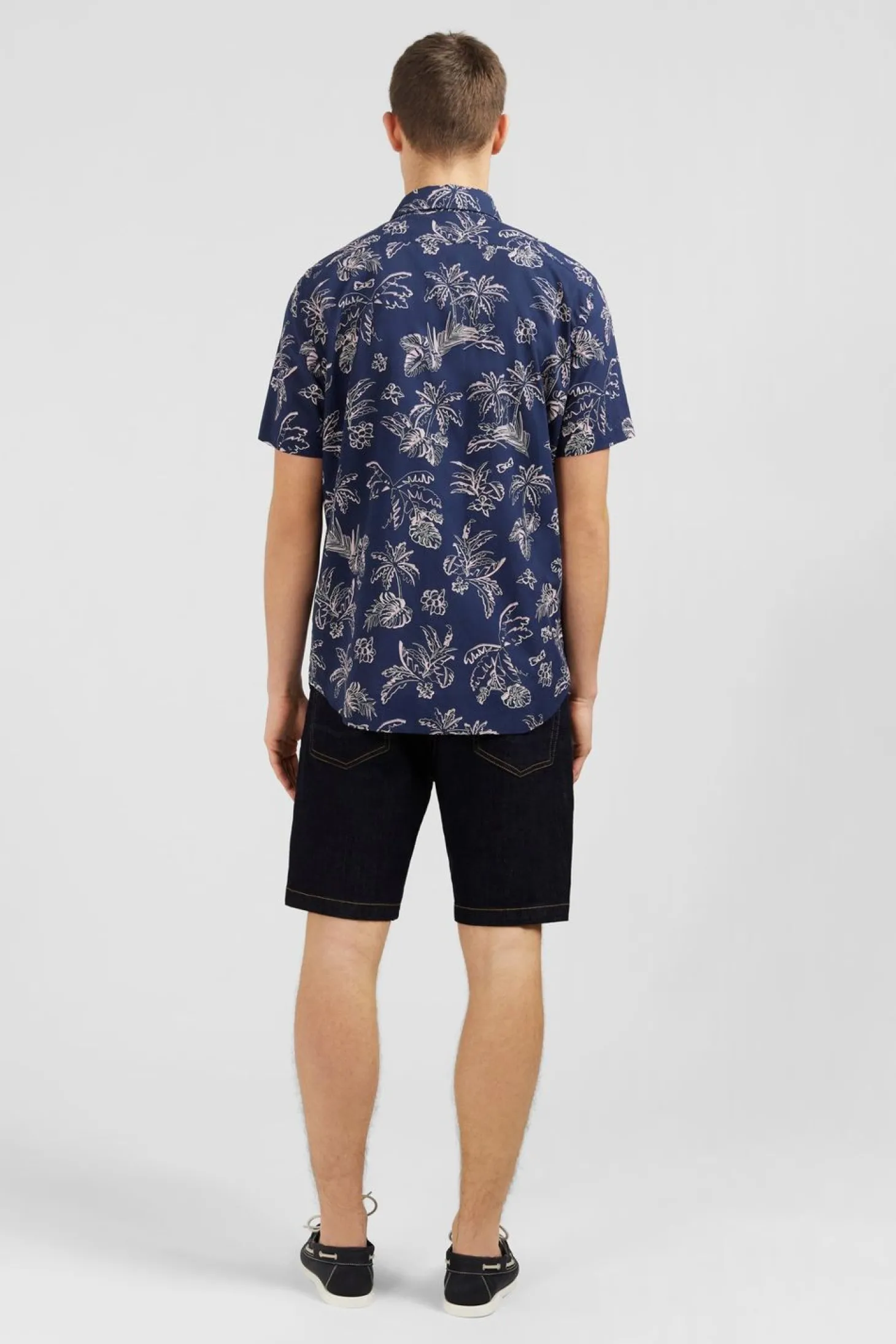 Chemisette Bleu Marine Imprime Exclusif Feuilles
