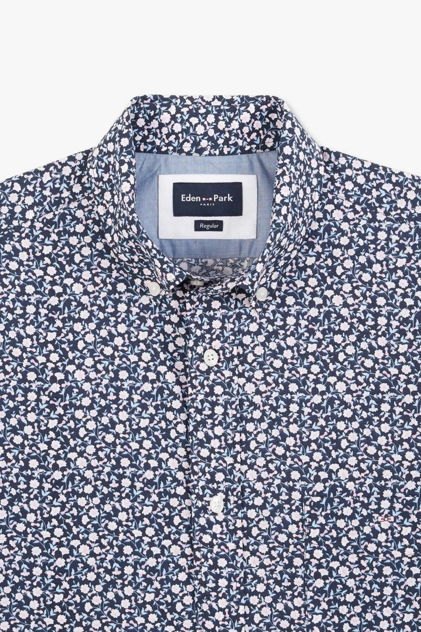 Chemisette Bleu Marine Imprimee Exclusif Fleurs